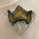 Checkerboard glass ashtray from the 1980s
