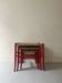 3 nesting stools in red wood e size, Italy 1970