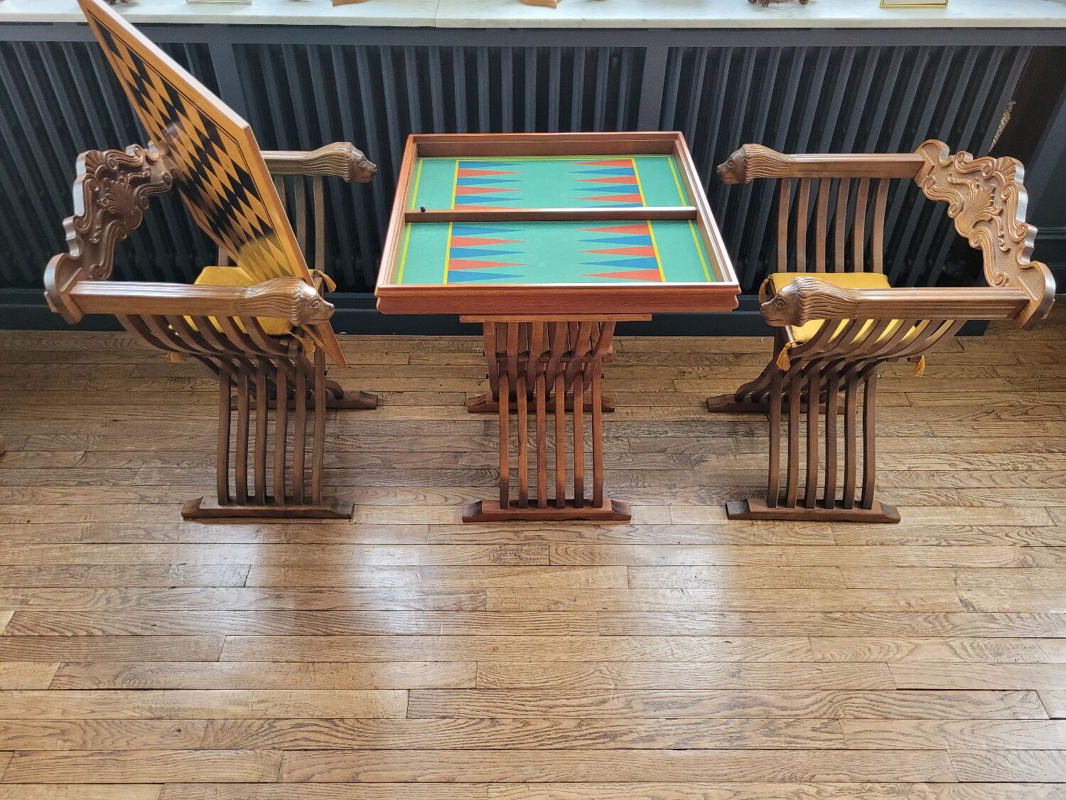 Set gaming tableacec armchairs Dagobert 1930