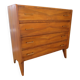 Cabinetmaker's chest of drawers - 4 drawers - golden oak - with oblique profile - compass feet - 1950