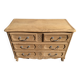 Louis XV style chest of drawers in stripped oak and left in natural wood