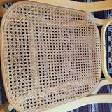 Rocking chair in arched wood and cane