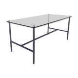 Glass and steel coffee table, Pierre Guarche, Steiner edition design circa 1950