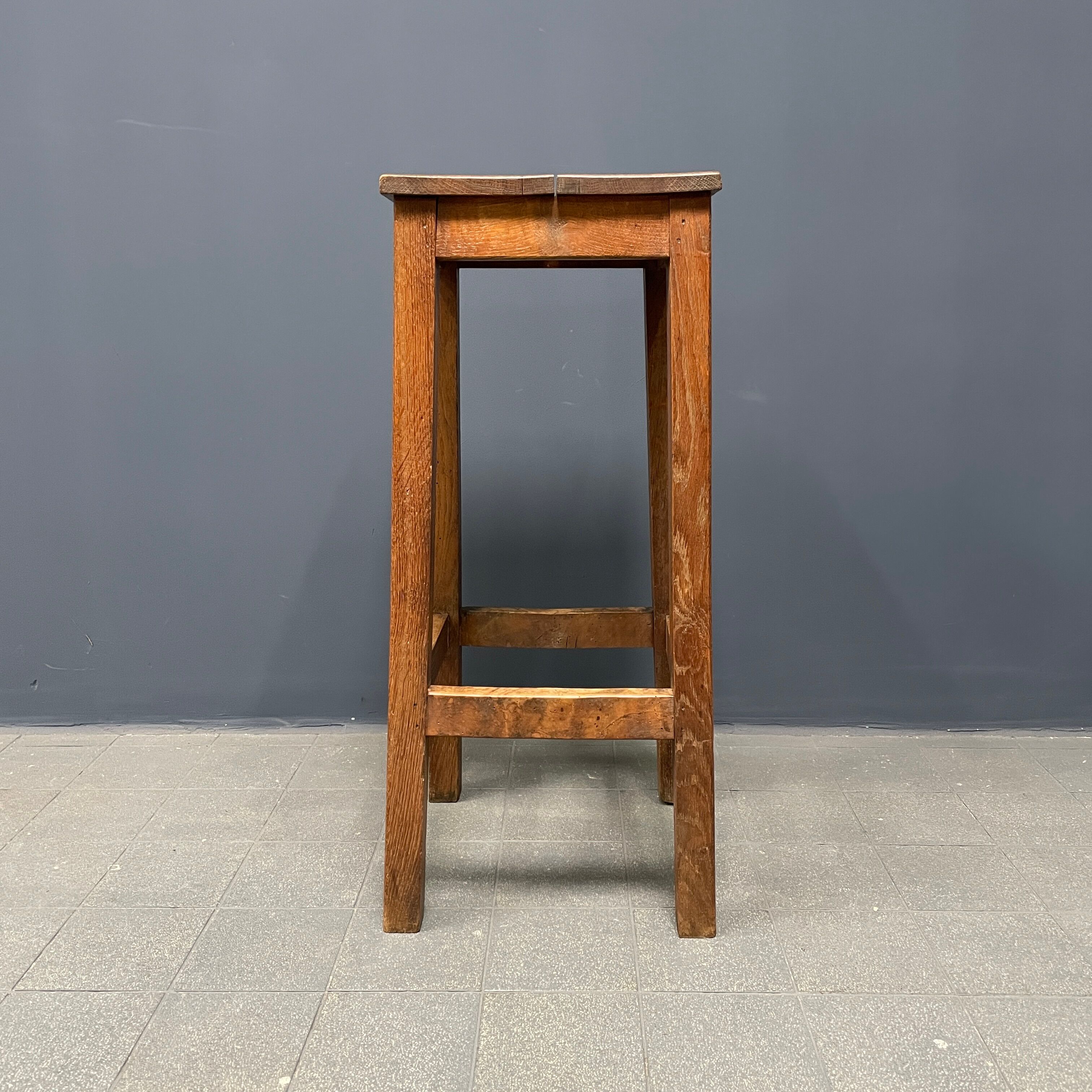 High oak stool from France