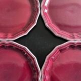 Service de 4 assiettes provençales bordeaux