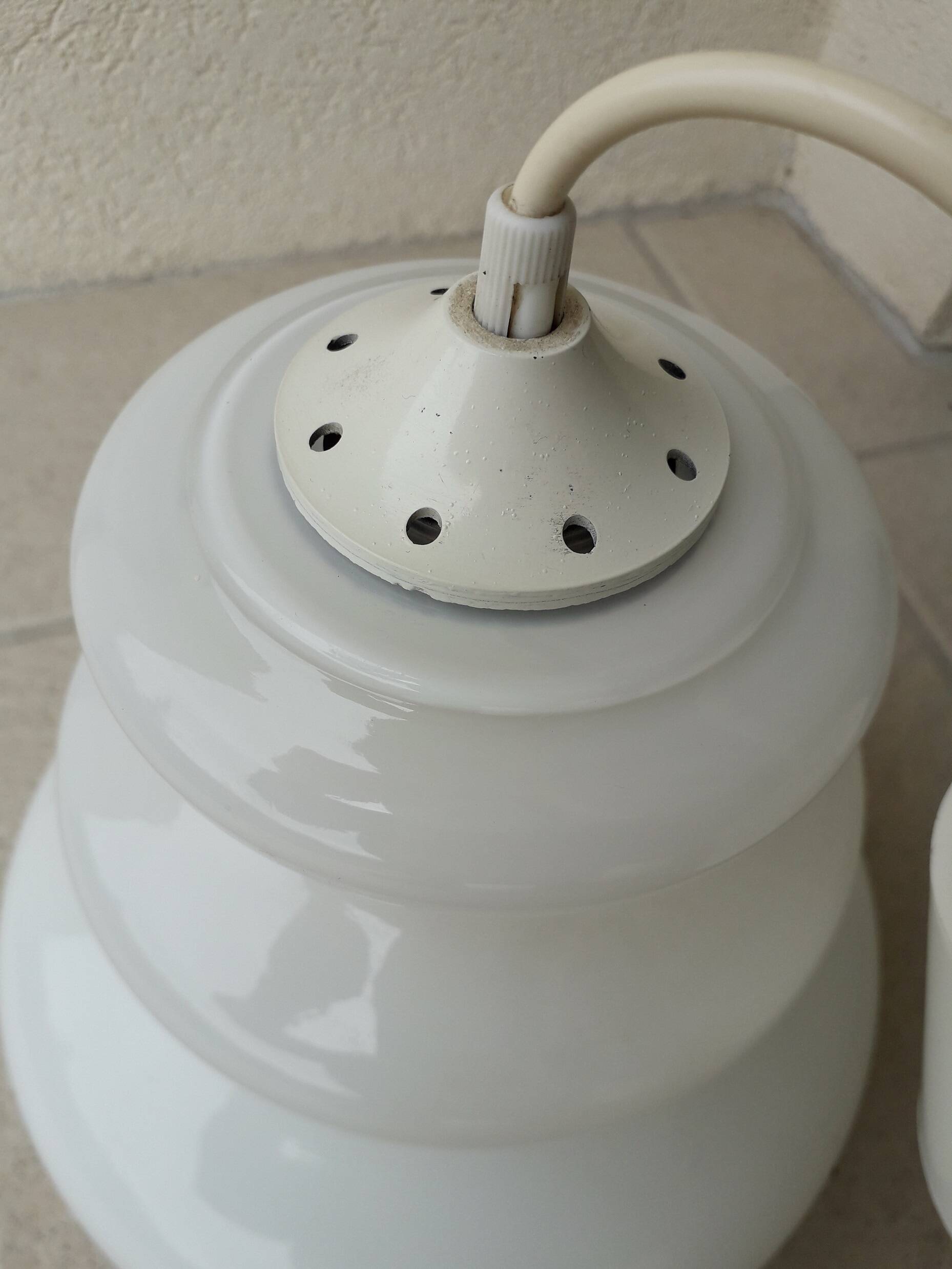 White opaline pendant light