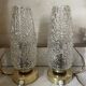 Pair of 1950s brass and glass bedside lamps