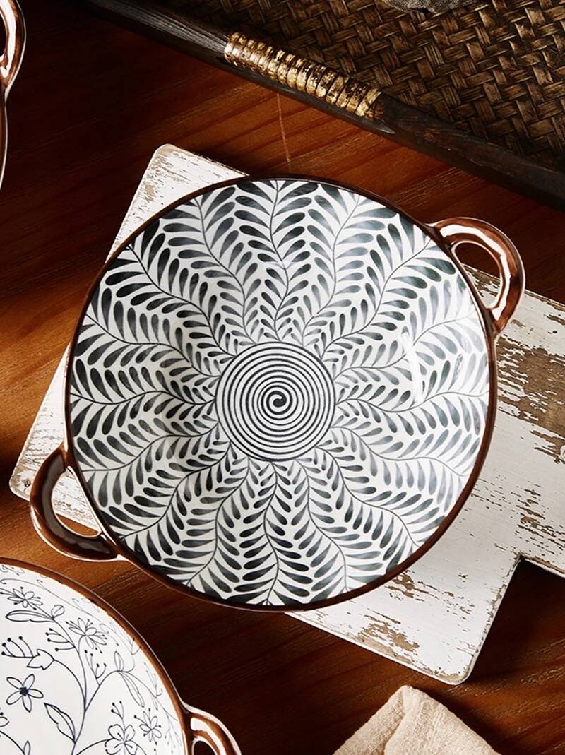 Vintage soup bowl with handle