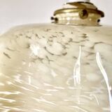 Suspension drapée verre de Clichy jaune beige