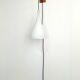 Vintage Tear Drop Wall Lamp in Teak and White Glass, Denmark, 1960s