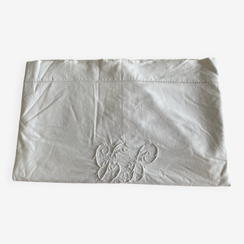 Embroidered sheet in linen cotton