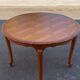 Louis XV oval extendable round table in solid wood and marquetry 160cm