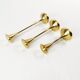 Set of modernist brass candlesticks, Denmark, 1960s.