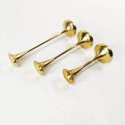 Set of modernist brass candlesticks, Denmark, 1960s.