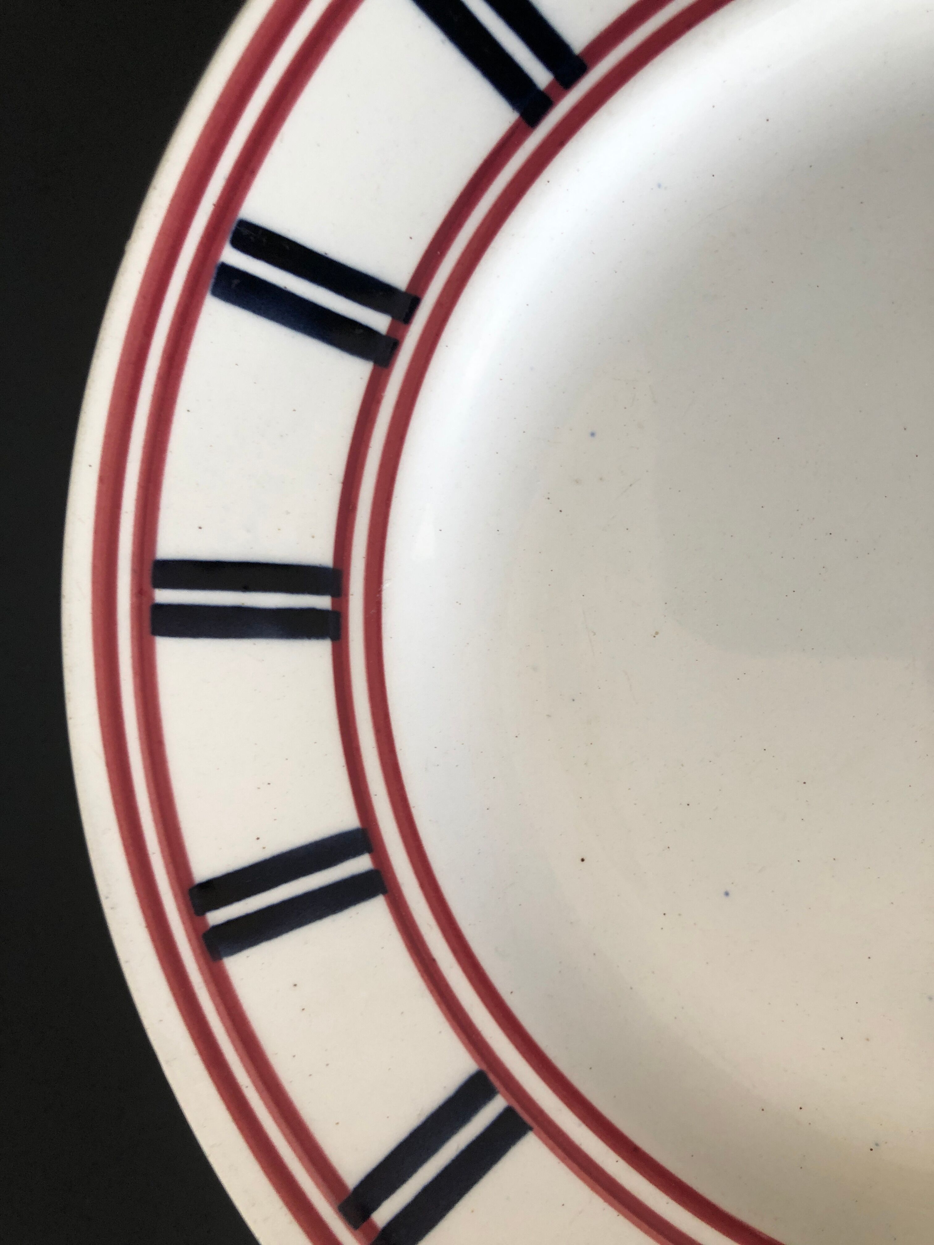 Compotier Basque porcelain red and blue