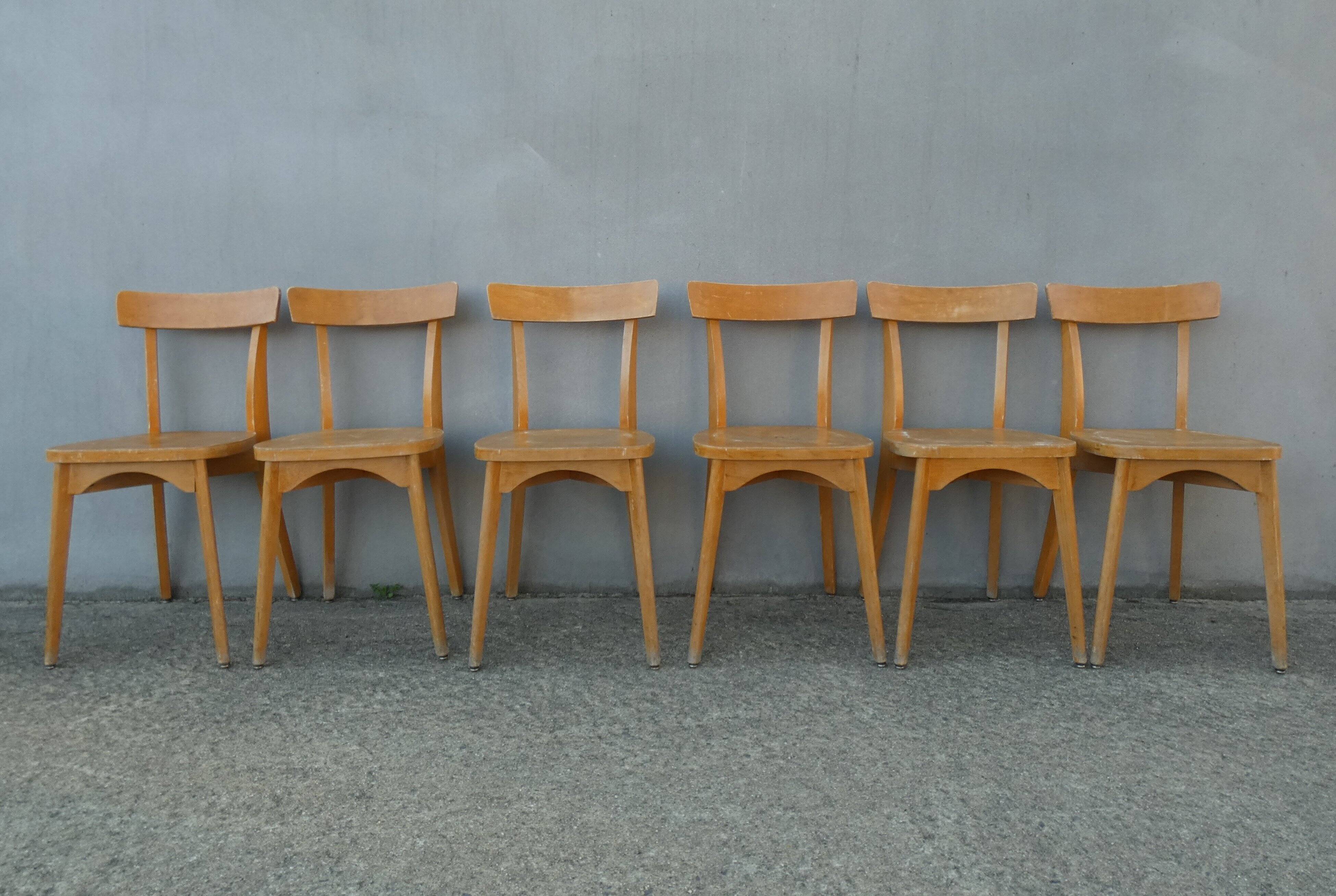 6 chaises de bistrot luterma vintage