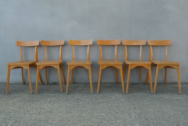 6 chaises de bistrot luterma vintage