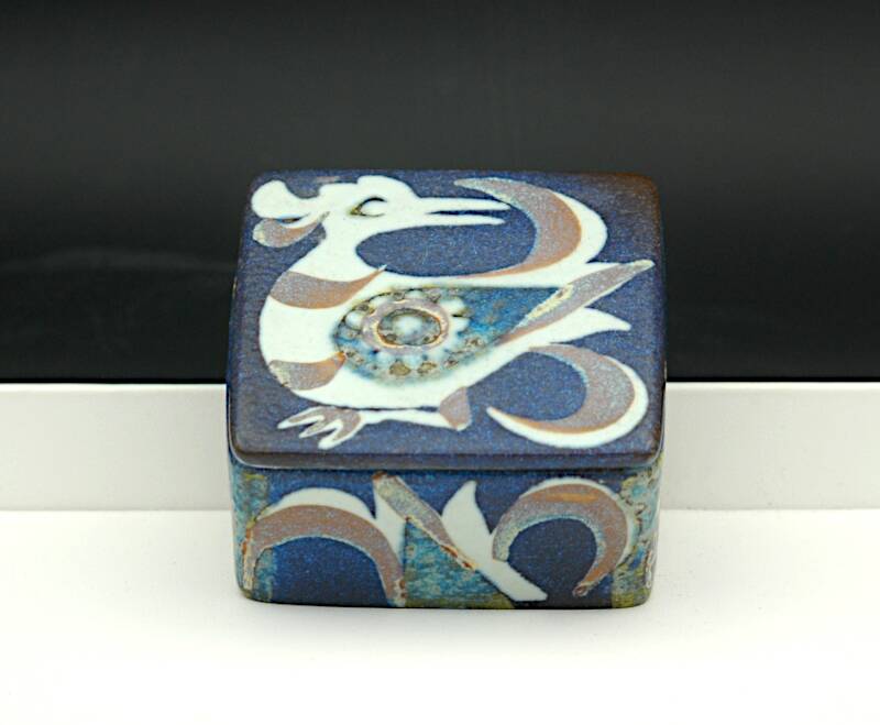 Glazed earthenware box signed nils thorsson / 1960-1970 / perfect condition