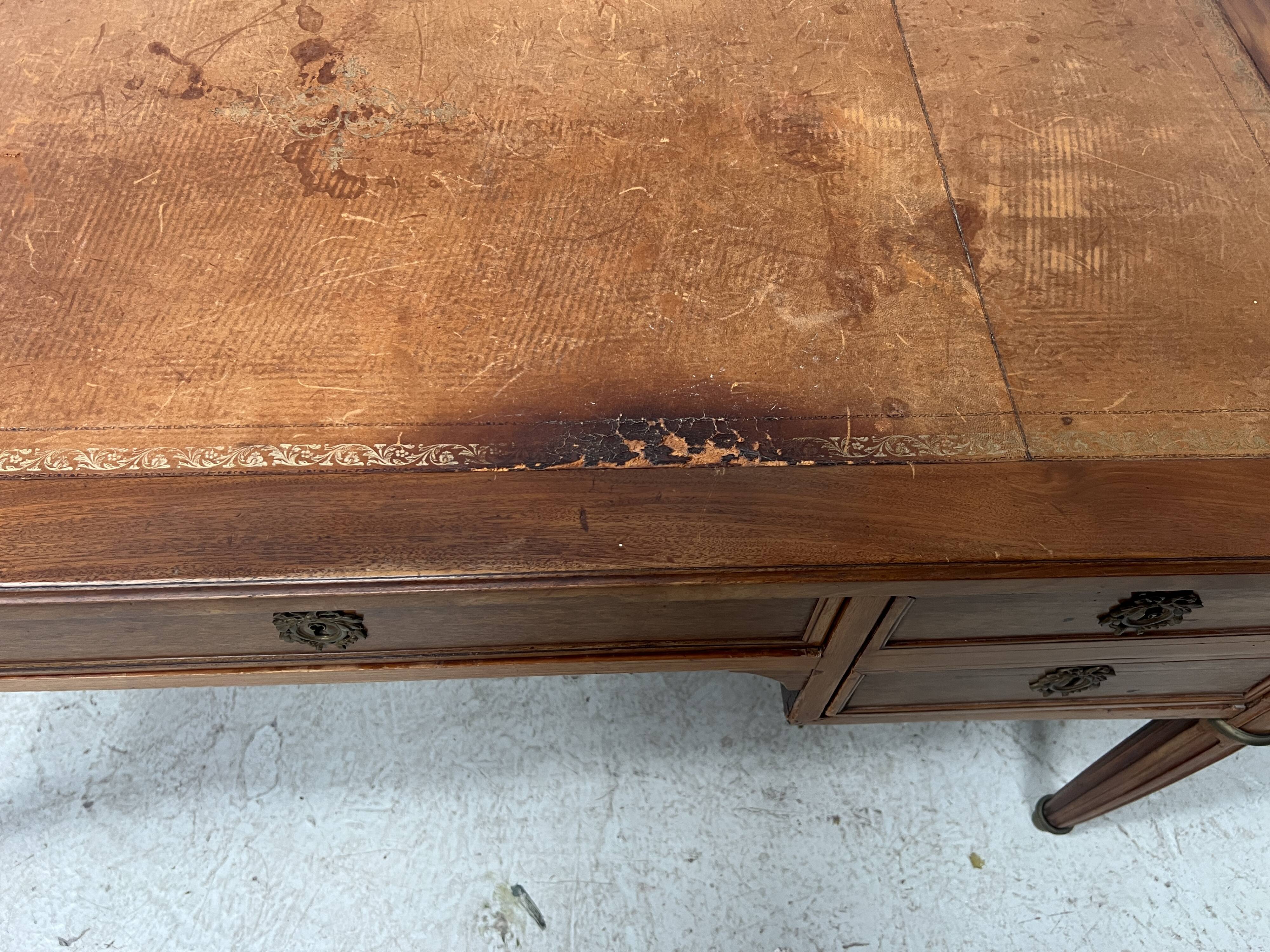 Louis XVI style walnut desk from the late 19th century.