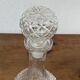 Pair of Arques crystal glass carafes, diamond point pattern, with their stoppers