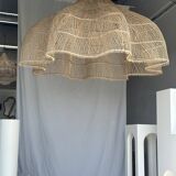 Immense rattan suspension in the shape of a flower, tulip, corolla H1m D1m50
