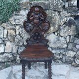 Chaise escabelle en chêne