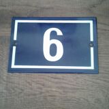 Enamelled street sign bears the number 6