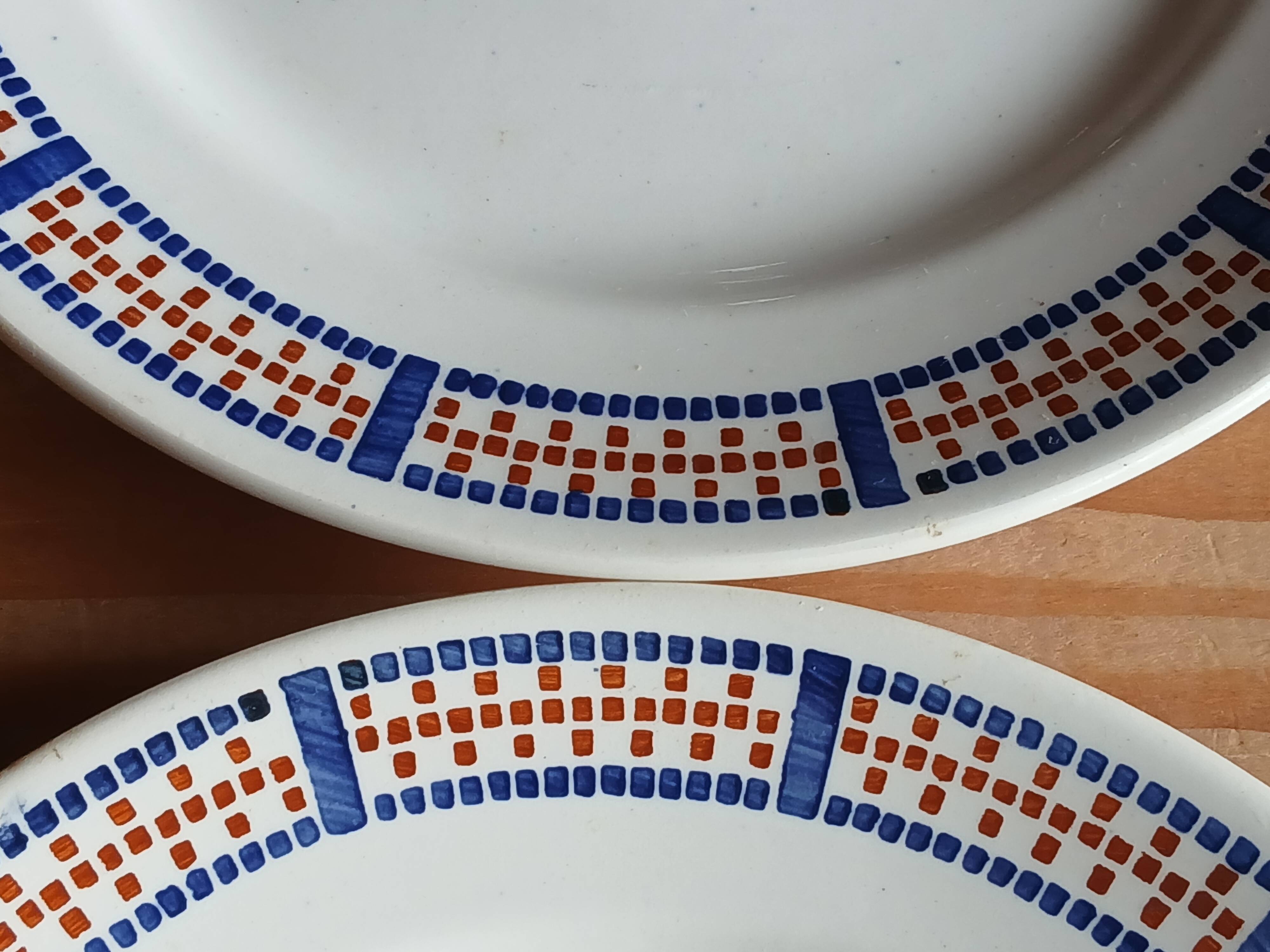 Six antique dinner plates