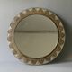 Large round Moroccan mirror in chiseled brass and copper, 1970s-1980s