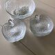 Saladier et 6 ramequins pomme en verre cisele Vintage