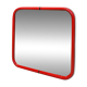 Vintage post-modern lacquered red metal mirror