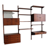 Modular rosewood wall bookcase by Thygesen and Sorensen for Hg Furniture, 1960