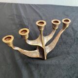 Old candlestick candlestick brutalist Gilde Handwerk solid Scandinavian brass