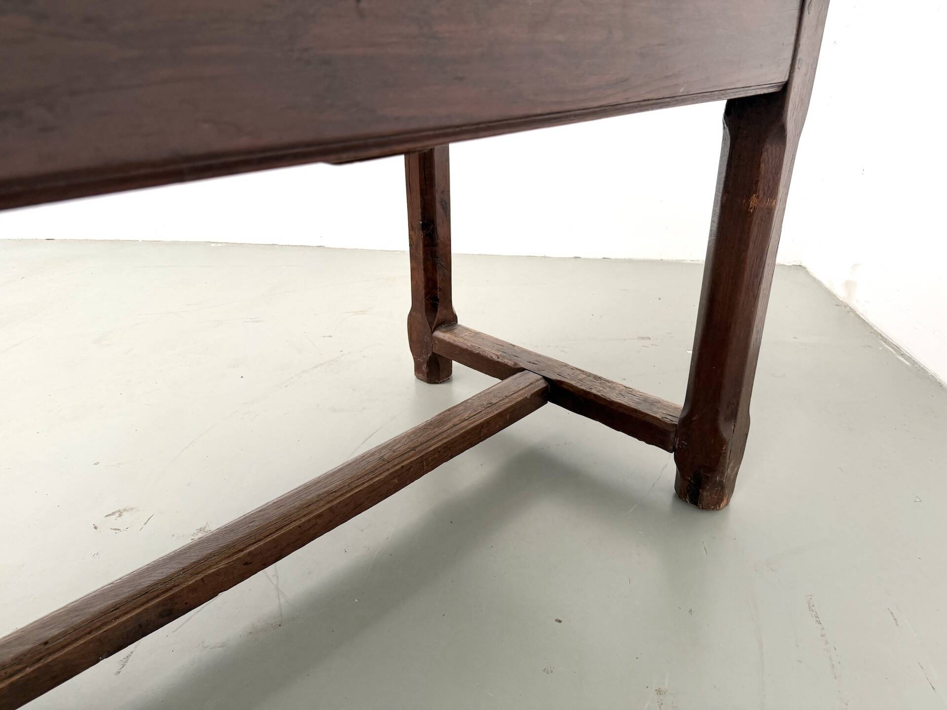 Farmhouse table, solid oak, 20th century.