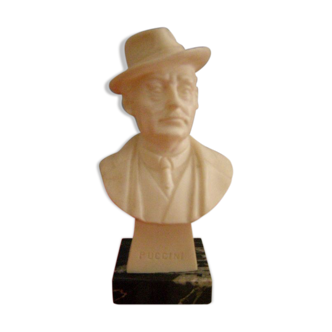 Puccini resin bust, marble base