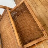 Bamboo and rattan bedside table