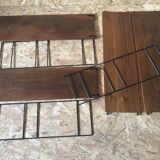 Vintage string wall shelf with 3 supports