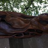 Mirror around leather 43x53cm