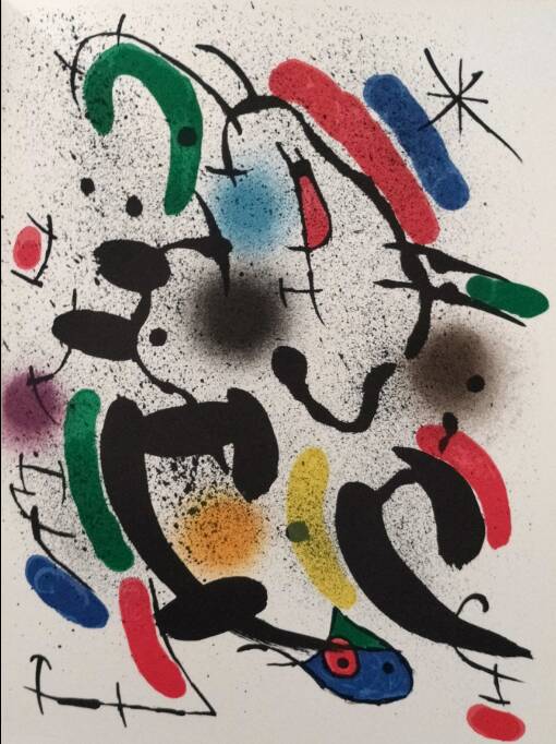 Magnificent original lithograph by Joan Miró, Mourlot-Maeght Paris 1972.