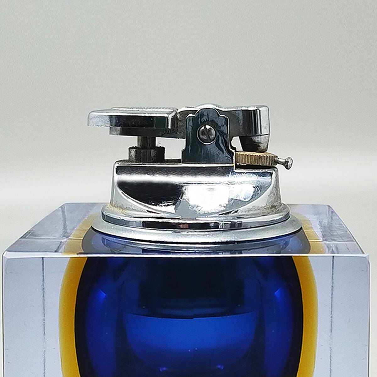 Briquet de table bleu des années 1960 en verre de murano sommerso par flavio poli pour seguso