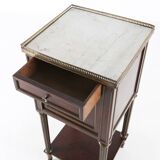 French 19th century Empire nightstand in wood with marble top