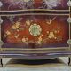 Vintage Chinese red and gold cabinet with flowers and birds (lacquer cabinet)