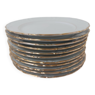11 Dessert plates Bavaria porcelain - Winterling - Gold rim
