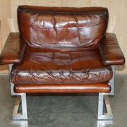 Restored suite Tim Bates for Pieff Mandarin leather chrome hardwood.