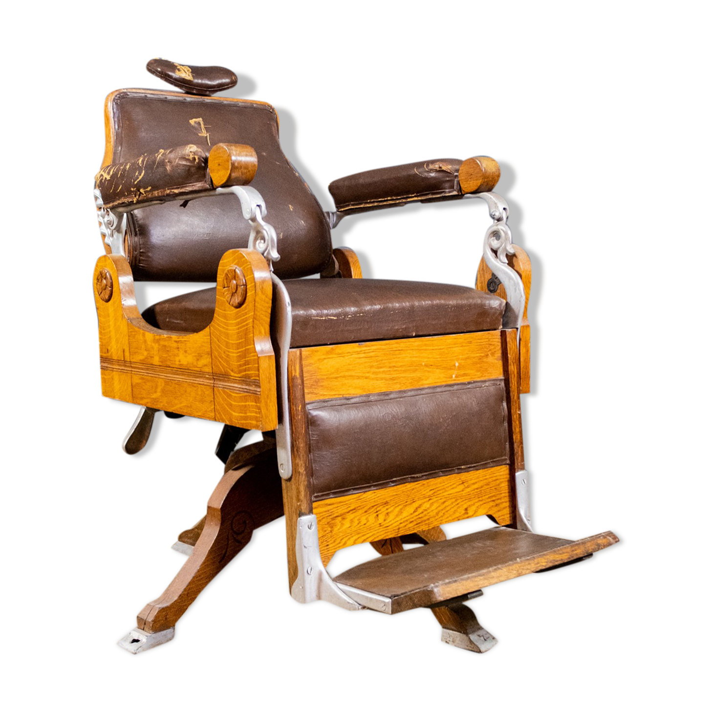 Chaise Barbier Art Déco Chêne et Cuir