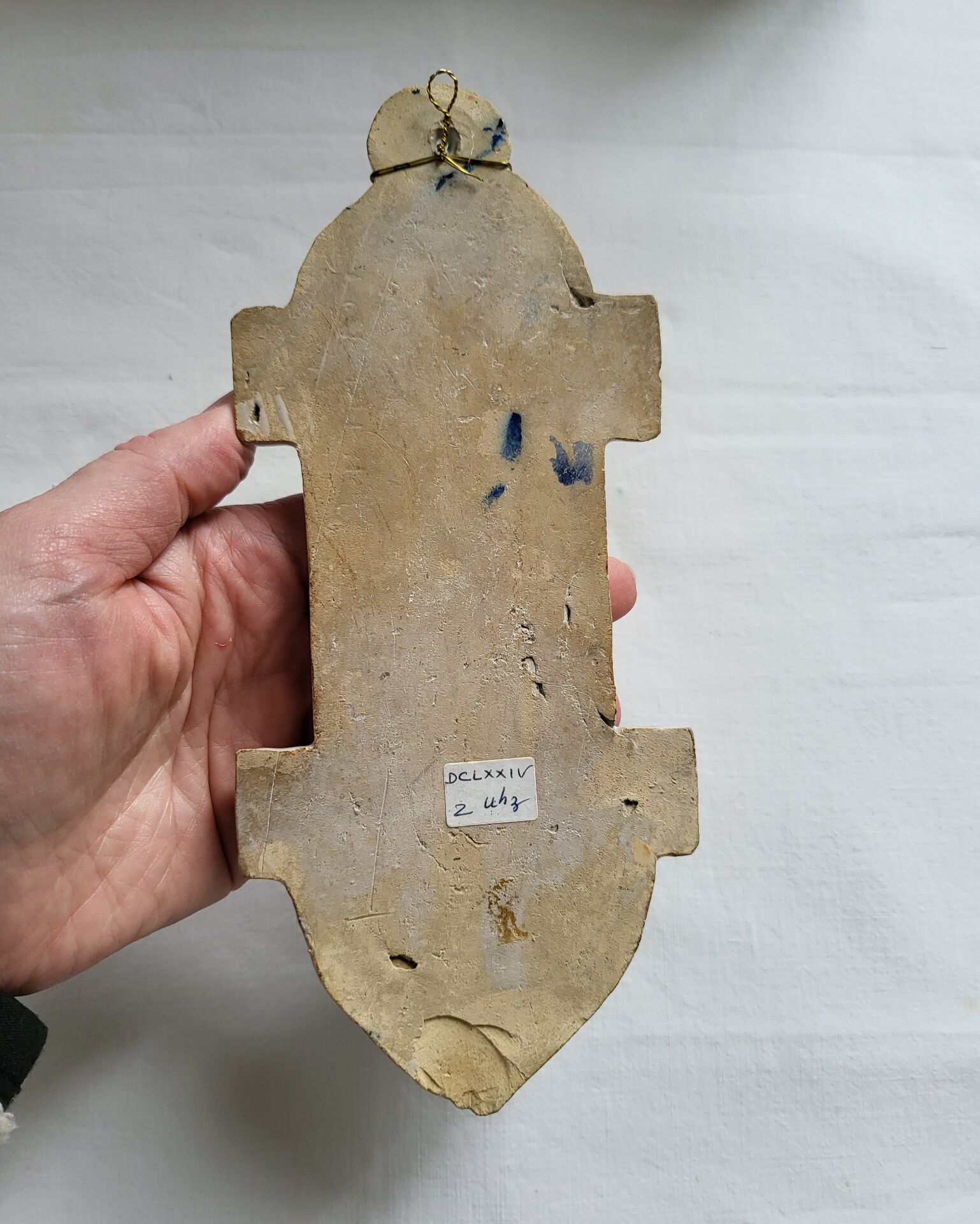 Old Faience Baptismal Font Cross Martres Tolosane