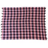 Jeté de lit à carreaux vintage haik du maroc - 183 x 223 cm