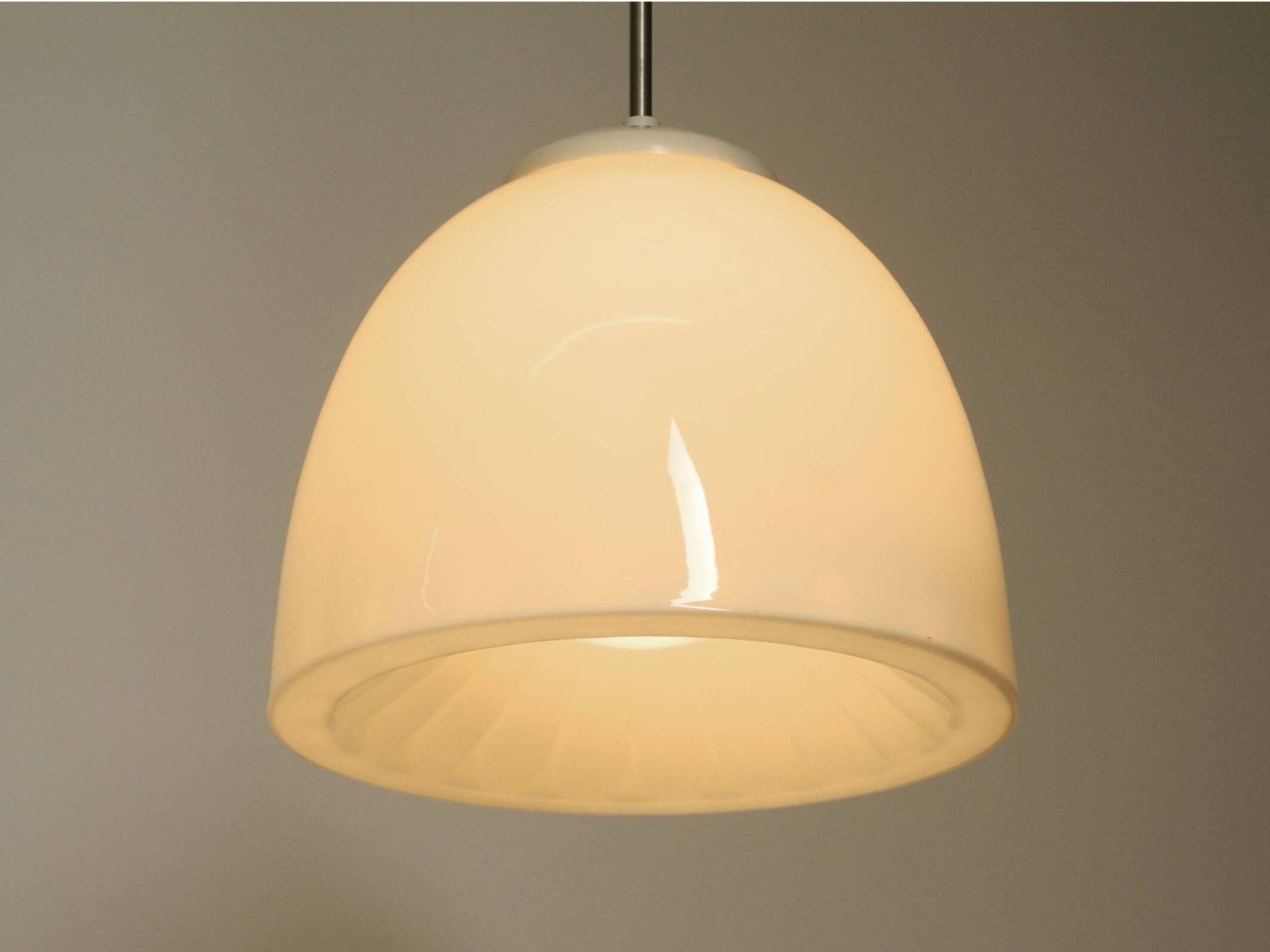 Beautiful large original Mid Century Bauhaus opal glass ceiling lamp