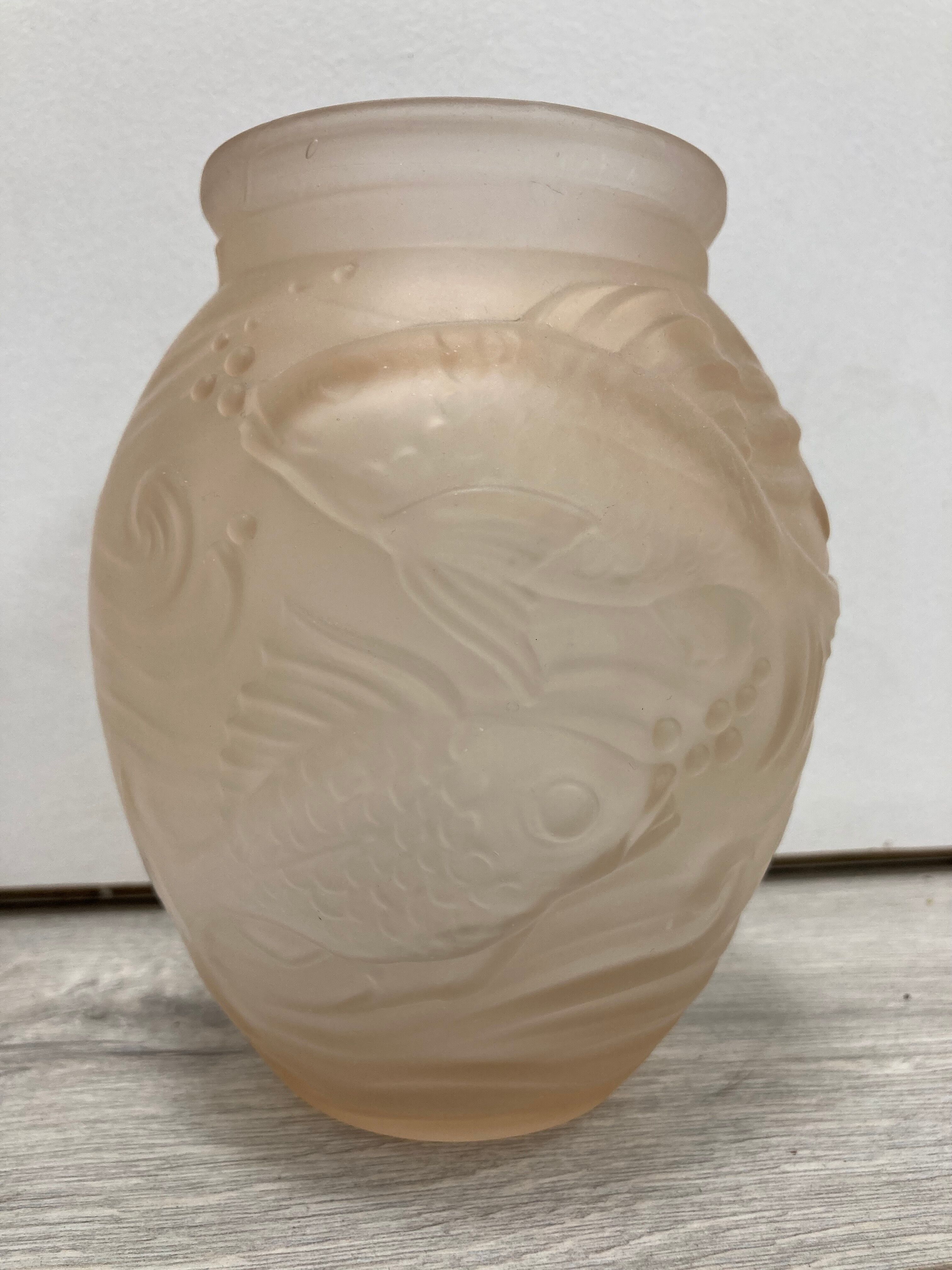 Vintage fish glass vase