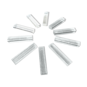 Set of 10 lead crystal knife holders